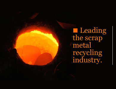 Industrial scrap metal recycling furnace at Victor Metals Inc. in Wickliffe, Ohio