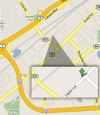 Map showing Victor Metals Inc. location in Wickliffe, Ohio for scrap metal recycling services